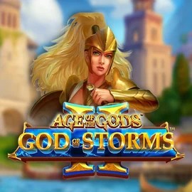 Age Of The Gods: God Of Storms 2 slot logo by Playtech at Betrepublic Casino